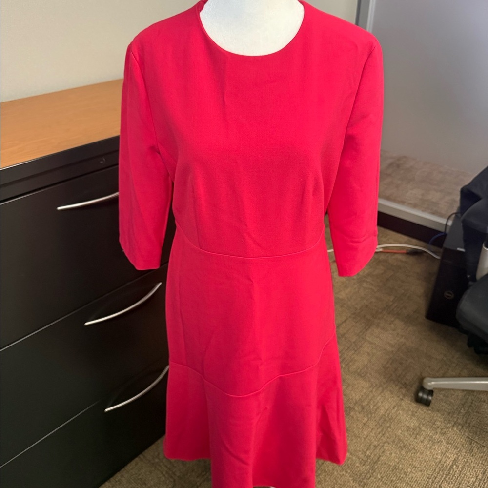 Boss Vibrant Hot Pink Long Sleeve Dress